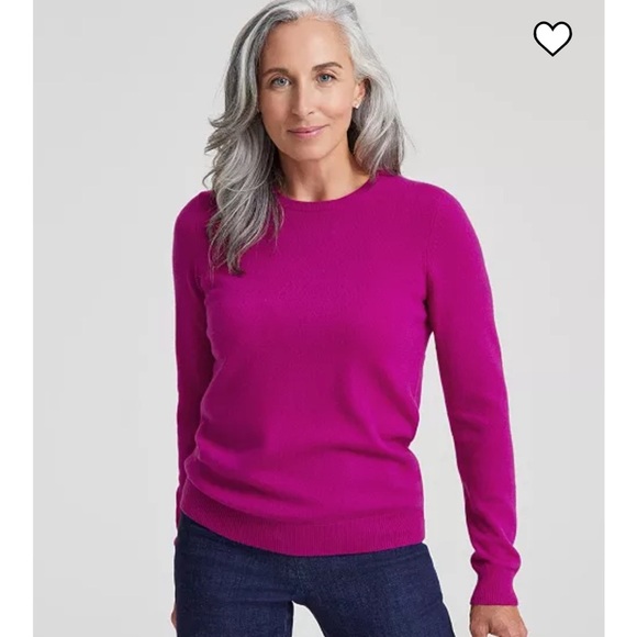 Charter Club 100% Cashmere Fuschia Flirt Pink Macy's Crewneck Sweater S Like New - Picture 2 of 5